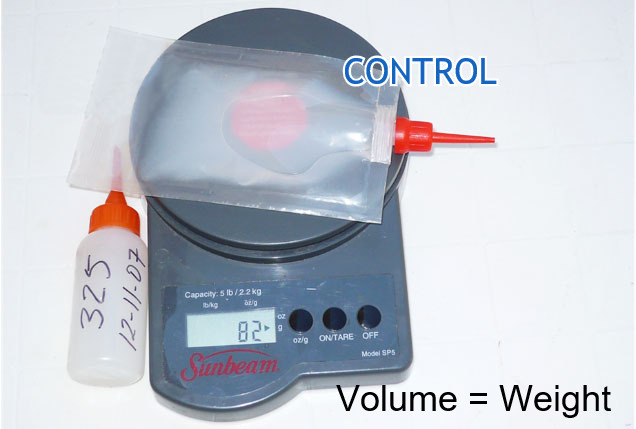 Photo 3. Weight of the corrected dose
