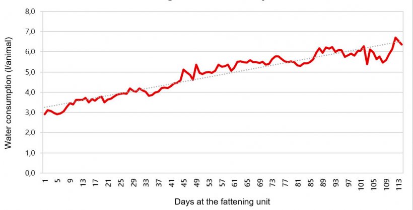 Figure 1. An example of water consumption during fattening.
