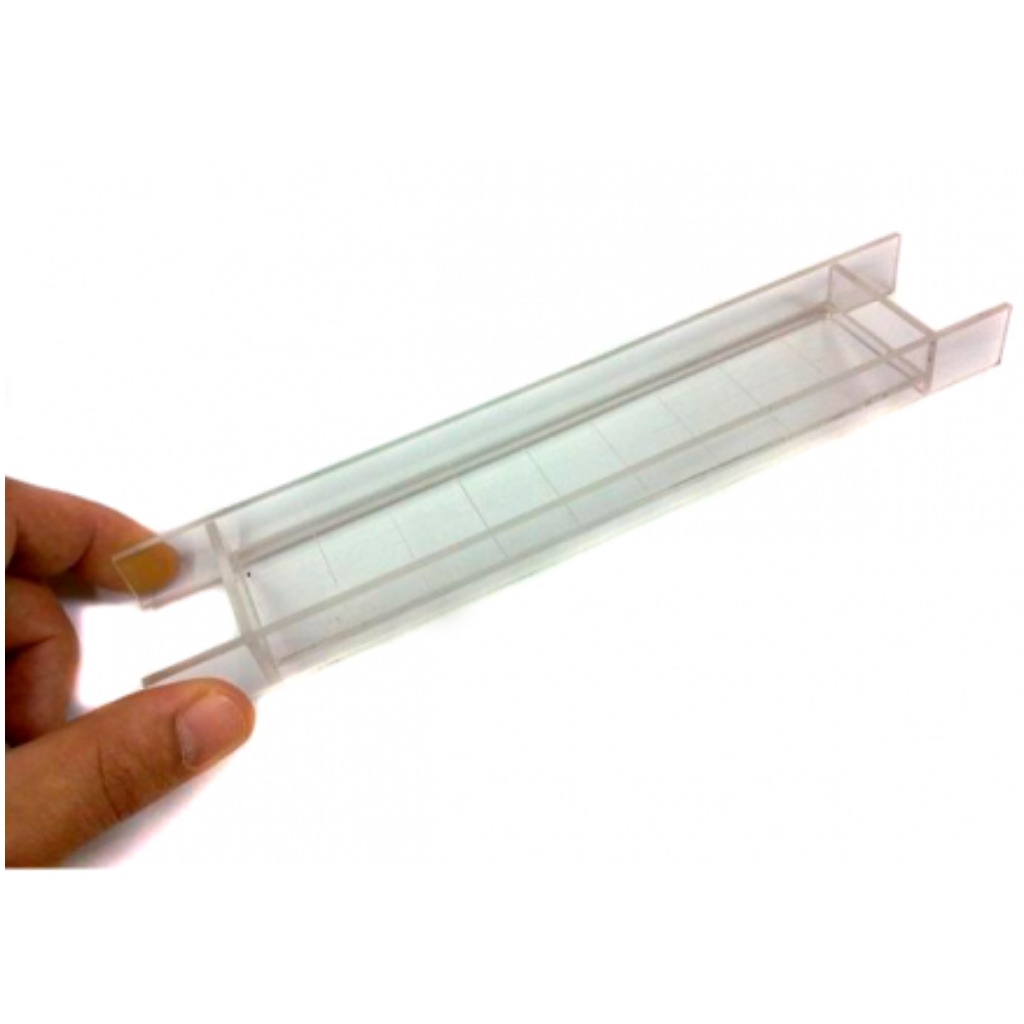 Cubeta rectangular de 180x40 mm en metacrilato transparente